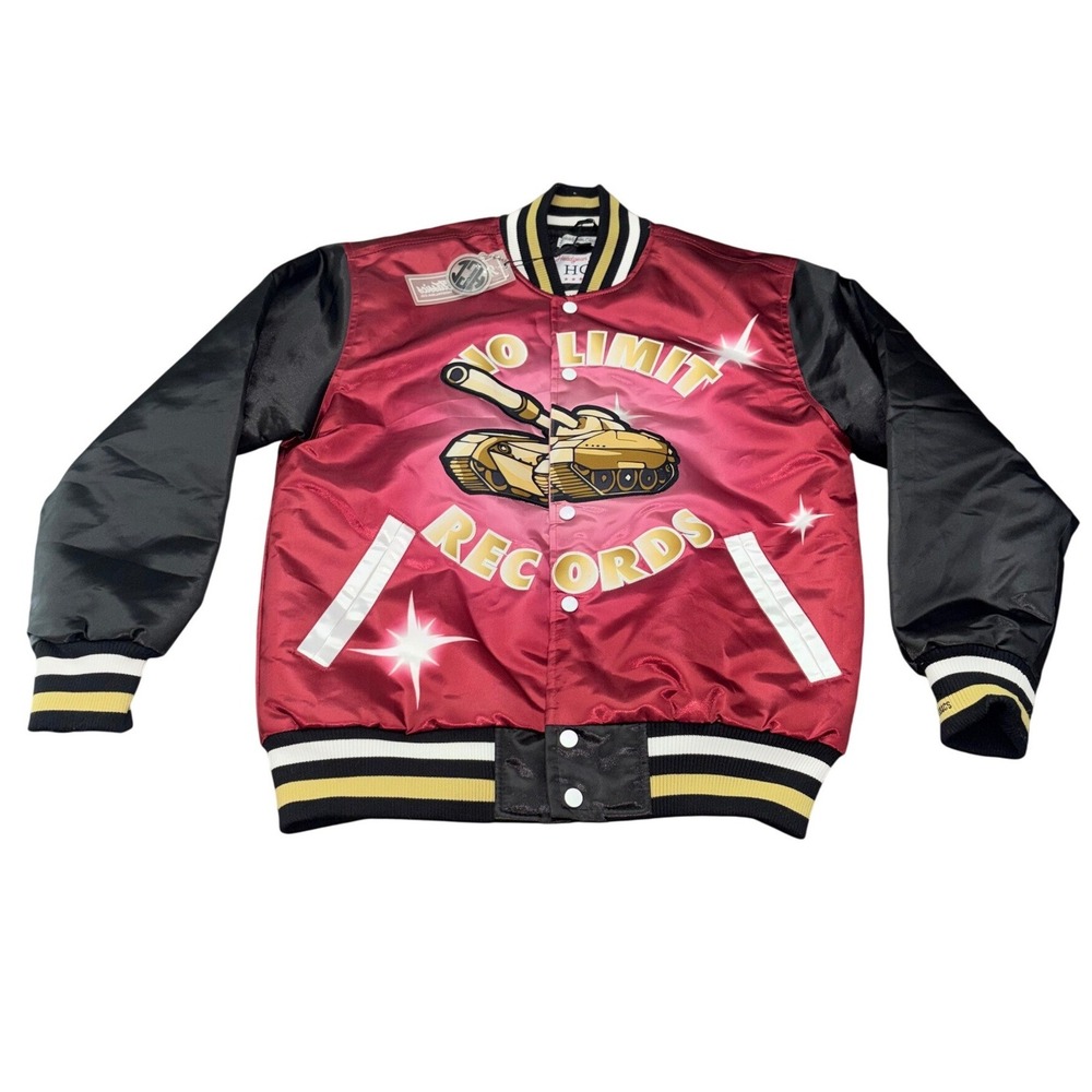 Headgear Classics No Limit Records Master P Satin Varsity Jacket Red Mens M NWT